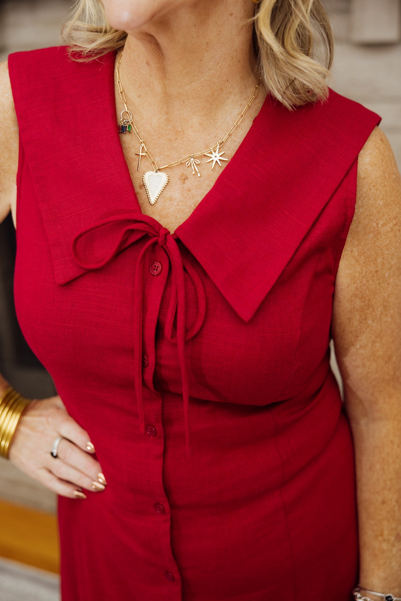 Burgundy Sailor Midi Dress